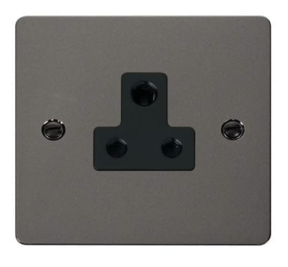 Flat Plate Black Nickel 5A Round Pin Socket - SE Home