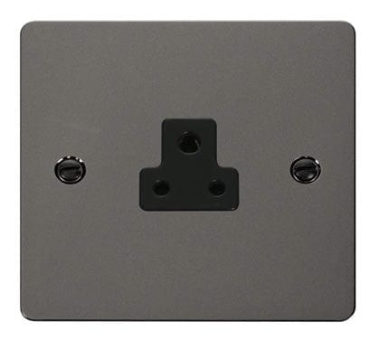 Flat Plate Black Nickel 2A Round Pin Socket - SE Home