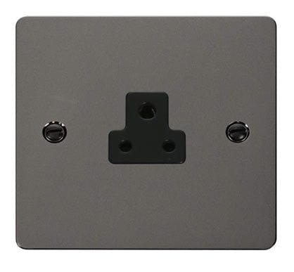 Flat Plate Black Nickel 2A Round Pin Socket   