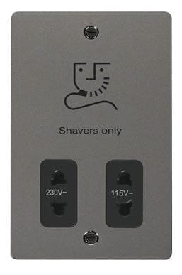Flat Plate Black Nickel 115/230v Shaver Socket - SE Home