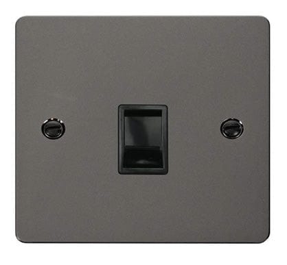 Flat Plate Black Nickel Single Rj11 Socket - SE Home