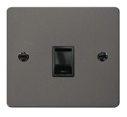 Flat Plate Black Nickel Single Rj11 Socket  