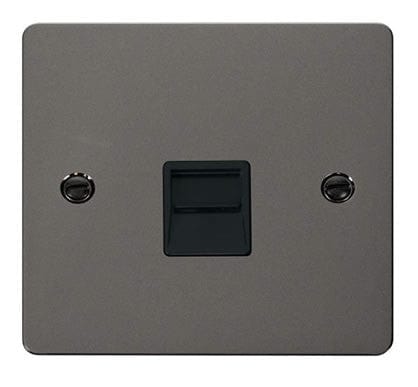 Flat Plate Black Nickel Single Telephone Socket Master   