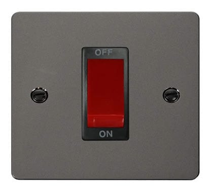 Flat Plate Black Nickel 1 Gang 45A DP Switch - SE Home
