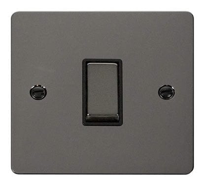 Flat Plate Black Nickel Ingot 10AX 1 Gang 2 Way Light Switch - SE Home