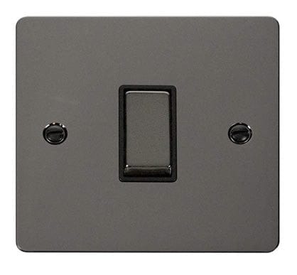 Flat Plate Black Nickel Ingot 10AX 1 Gang 2 Way Light Switch   