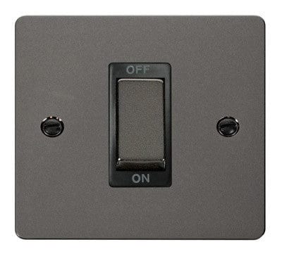 Flat Plate Black Nickel Ingot 1 Gang 45A DP Switch - SE Home