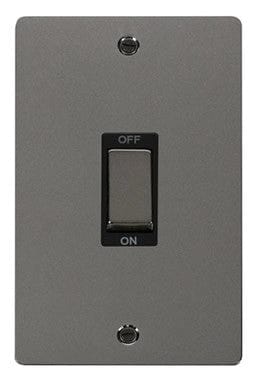 Flat Plate Black Nickel Ingot 2 Gang 45A DP Switch - SE Home