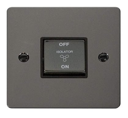 Flat Plate Black Nickel Ingot 10A 3 Pole Fan Isolation Switch - SE Home