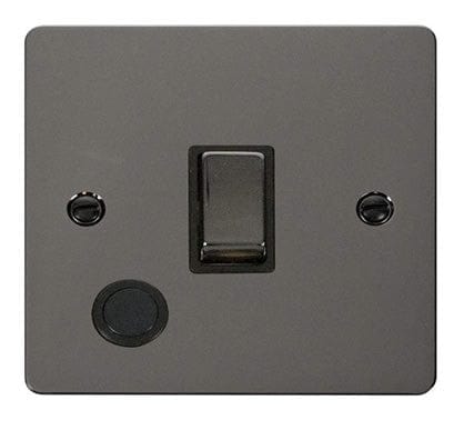 Flat Plate Black Nickel Ingot 20A 1 Gang DP Switch + Flex    