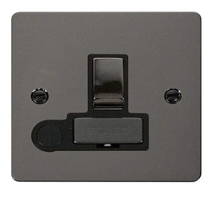 Flat Plate Black Nickel Ingot 13A Switched Connection Unit + Flex - SE Home