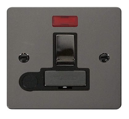 Flat Plate Black Nickel Ingot 13A Switched Connection Unit + Flex + Neon - SE Home