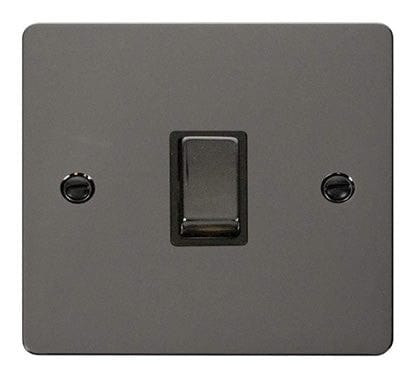 Flat Plate Black Nickel Ingot 20A 1 Gang DP Switch - SE Home