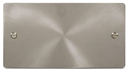 Flat Plate Satin Chrome 2 Gang Blank Plate