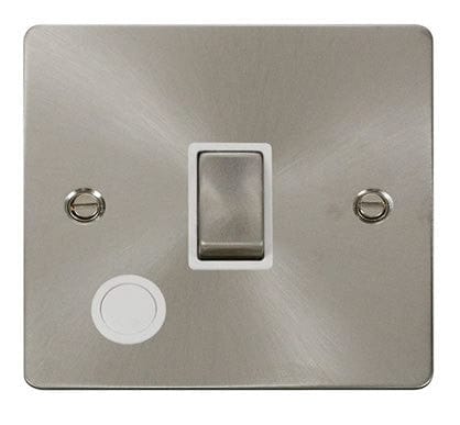 Flat Plate Satin Chrome Ingot 20A 1 Gang DP Switch + Flex - White Trim - SE Home