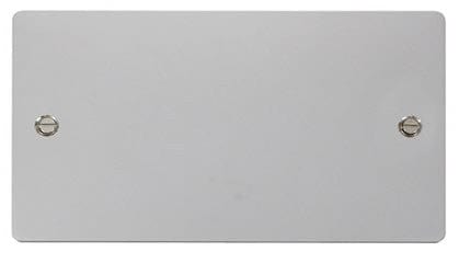 Flat Plate Polished Chrome 2 Gang Blank Plate