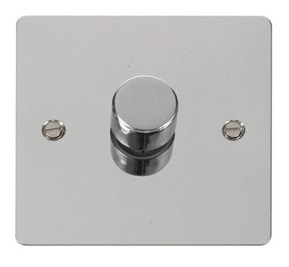Flat Plate Polished Chrome 1 Gang 2 Way 400w Dimmer Light Switch - SE Home