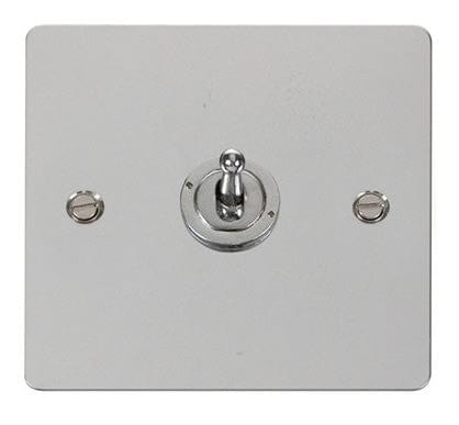 Flat Plate Polished Chrome 10AX 1 Gang 2 Way Toggle Light Switch - SE Home