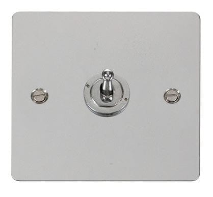 Flat Plate Polished Chrome 10AX 1 Gang 2 Way Toggle Light Switch