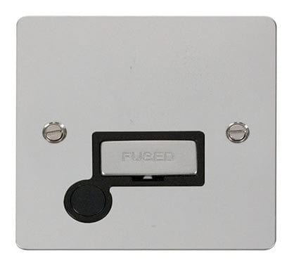 Flat Plate Polished Chrome Ingot 13A Connection Unit  + Flex - Black Trim