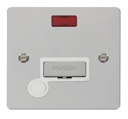 Flat Plate Polished Chrome Ingot 13A Connection Unit  + Flex + Neon - White Trim