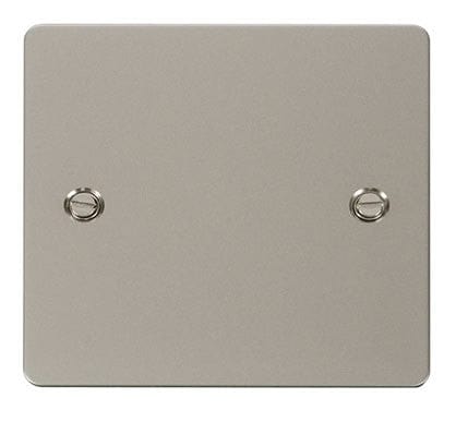 Flat Plate Pearl Nickel 1 Gang Blank Plate