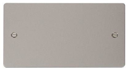 Flat Plate Pearl Nickel 2 Gang Blank Plate - SE Home