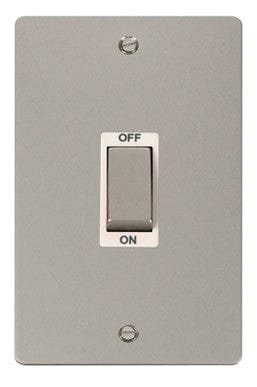 Flat Plate Pearl Nickel Ingot 2 Gang 45A DP Switch - White Trim - SE Home