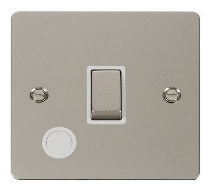 Flat Plate Pearl Nickel Ingot 20A 1 Gang DP Switch + Flex   - White Trim