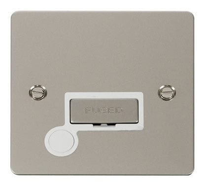 Flat Plate Pearl Nickel Ingot 13A Connection Unit + Flex - White Trim - SE Home