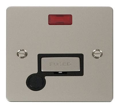 Flat Plate Pearl Nickel Ingot 13A Connection Unit + Flex + Neon - Black Trim - SE Home