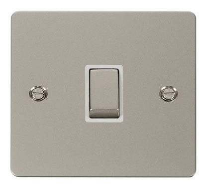 Flat Plate Pearl Nickel Ingot 20A 1 Gang DP Switch - White Trim - SE Home