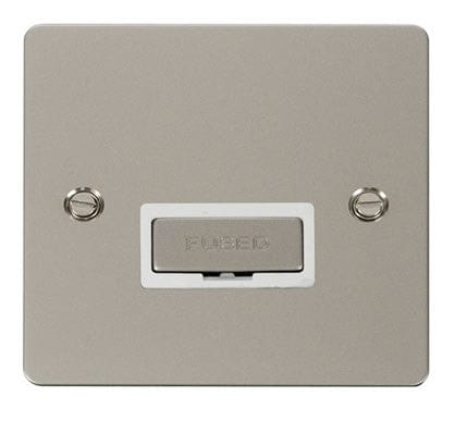 Flat Plate Pearl Nickel Ingot 13A Connection Unit - White Trim - SE Home