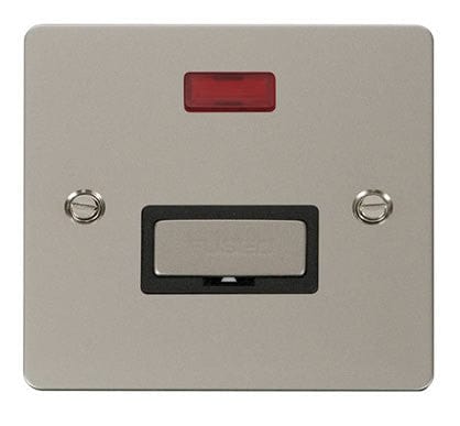Flat Plate Pearl Nickel Ingot 13A Connection Unit + Neon - Black Trim - SE Home
