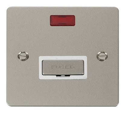 Flat Plate Pearl Nickel Ingot 13A Connection Unit + Neon - White Trim - SE Home