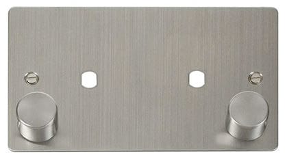 Flat Plate Stainless Steel 2 Gang Plate 2 Module (1630w Max) - Black Trim