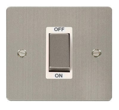 Flat Plate Stainless Steel Ingot 1 Gang 45A DP Switch - White Trim - SE Home