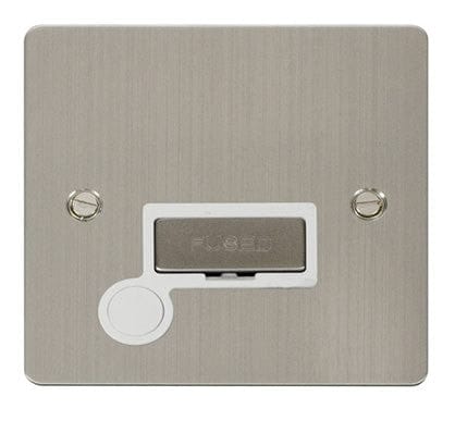 Flat Plate Stainless Steel Ingot 13A Connection Unit + Flex - White Trim - SE Home