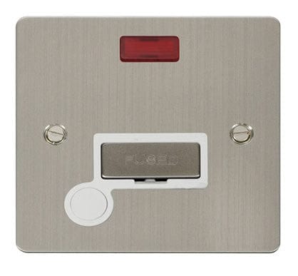 Flat Plate Stainless Steel Ingot 13A Connection Unit + Flex + Neon - White Trim - SE Home