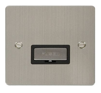Flat Plate Stainless Steel Ingot 13A Connection Unit - Black Trim - SE Home