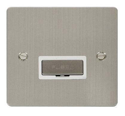 Flat Plate Stainless Steel Ingot 13A Connection Unit - White Trim - SE Home