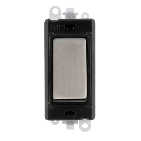 Gridpro Stainless Steel 20A 2 Way Light Switch Module - Black Trim - SE Home