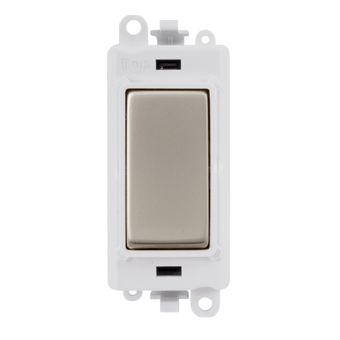 Pearl Nickel - White Inserts Gridpro Pearl Nickel 20A 2 Way Light Switch Module - White Trim