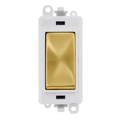 Satin Brass - White Inserts Gridpro Blank Module - White Trim