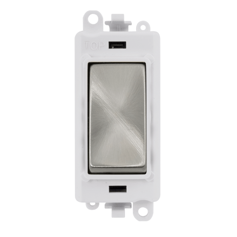 Gridpro Satin Chrome 20A 2 Way Light Switch Module - White Trim - SE Home