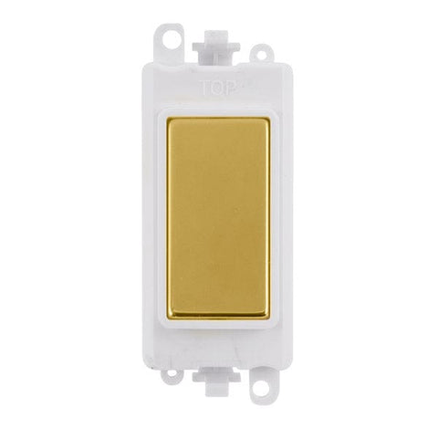 Polished Brass - White Inserts Gridpro Polished Brass Blank Module - White Trim