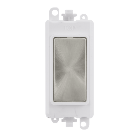 Gridpro Satin Chrome Blank Module - White Trim - SE Home