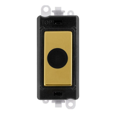 Gridpro Polished Brass 20A Flex Outlet Module - Black Trim - SE Home