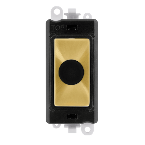 Satin Brass - Black Inserts Gridpro 20A Flex Outlet Module - Black Trim