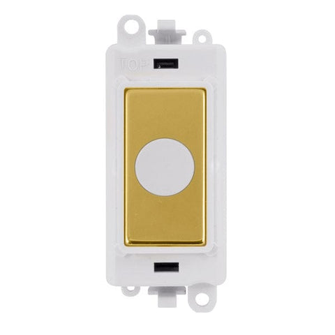 Gridpro Polished Brass 20A Flex Outlet Module - White Trim - SE Home